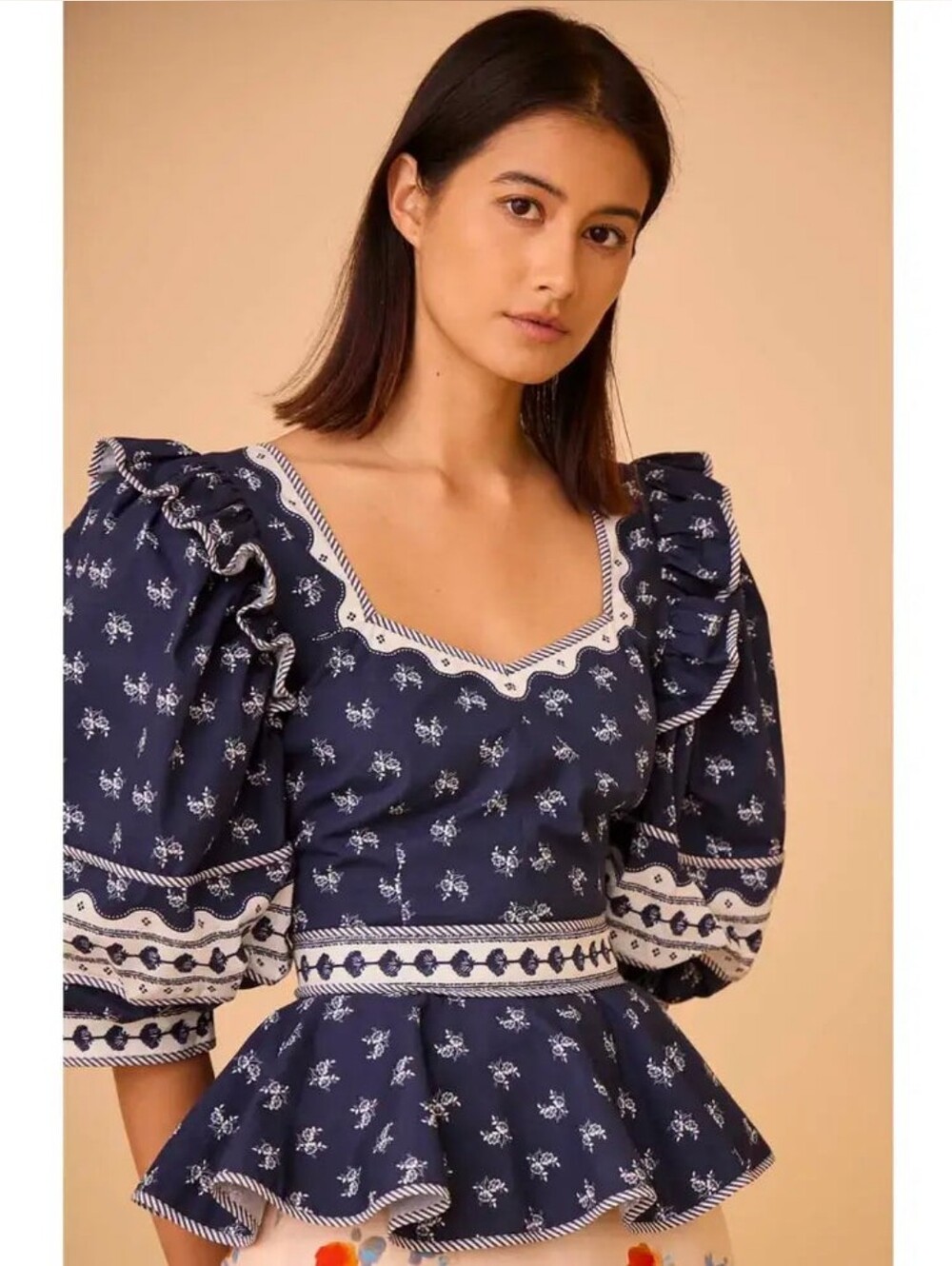 Hunter Bell Blayne Top- Blue Ditsy Floral